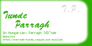 tunde parragh business card